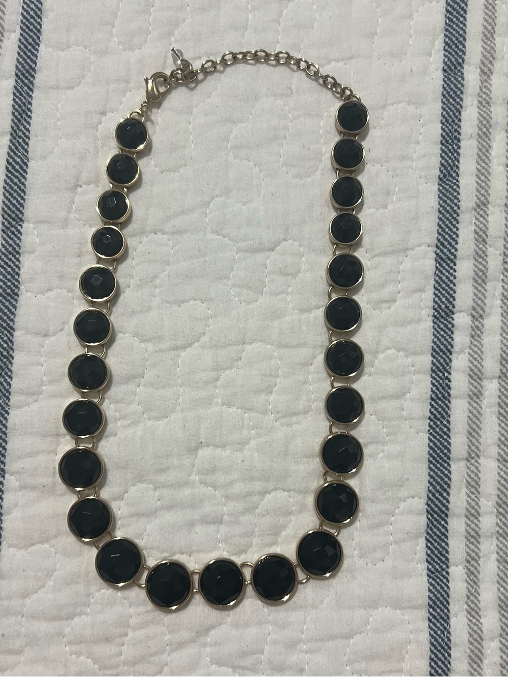 Lonna & Lilly - Gold-Link Black Stone Statement Necklace